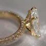 Radiant Cut Diamond White Sterling Silver Yellow Gold Engagement Ring