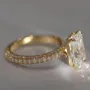 Radiant Cut Diamond White Sterling Silver Yellow Gold Engagement Ring