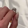 Cushion Cut Diamond White Sterling Silver Halo Engagement Ring
