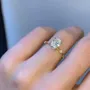 Oval Cut Diamond White Sterling Silver Yellow Gold Classic Engagement Ring