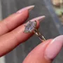 Emerald Cut Diamond White Sterling Silver Yellow Gold Solitaire Engagement Ring
