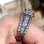 Princess Cut Diamond White Sterling Silver Halo Engagement Ring