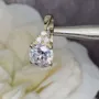 Cushion Cut Diamond White Sterling Silver Yellow Gold Engagement Ring