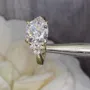 Cushion Cut Diamond White Sterling Silver Yellow Gold Engagement Ring
