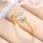 Princess Cut Diamond White Sterling Silver Yellow Gold Engagement Ring