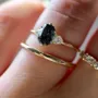 Oval Cut Emerald Green Sterling Silver Yellow Gold 3-Stone Engagement Ring