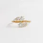 Pear Cut Diamond White Sterling Silver Yellow Gold Engagement Ring