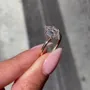 Hexagon Cut Diamond White Sterling Silver Yellow Gold Solitaire Engagement Ring