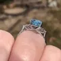 Oval Cut Aquamarine Blue Sterling Silver Engagement Ring