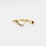 Round Cut Diamond White Sterling Silver Wave Band Ring