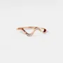 Round Cut Diamond White Sterling Silver Wave Band Ring