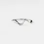 Round Cut Diamond White Sterling Silver Wave Band Ring
