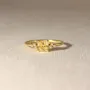 Cushion Cut Citrine Yellow Sterling Silver Yellow Gold Engagement Ring