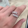 Oval Cut Diamond White Sterling  Engagement Ring