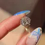 Round Cut Diamond White Sterling Silver Yellow Gold Engagement Ring