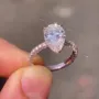 Pear Cut Diamond White Sterling Silver Rose Gold Engagement Ring
