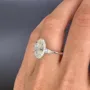 Oval Cut Diamond White Sterling Silver Halo Engagement Ring