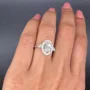 Oval Cut Diamond White Sterling Silver Halo Engagement Ring