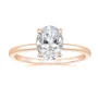 Oval Cut Diamond White Sterling Silver Solitaire Engagement Ring