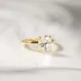 Oval Cut Diamond White Sterling Silver Solitaire Engagement Ring