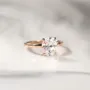 Oval Cut Diamond White Sterling Silver Solitaire Engagement Ring
