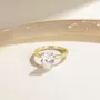 Oval Cut Diamond White Sterling Silver Solitaire Engagement Ring