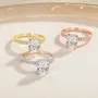 Oval Cut Diamond White Sterling Silver Classic Engagement Ring
