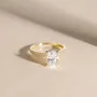 Oval Cut Diamond White Sterling Silver Classic Engagement Ring
