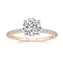 Round Cut Diamond White Sterling Silver Classic Engagement Ring