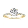 Round Cut Diamond White Sterling Silver Classic Engagement Ring