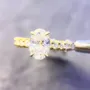 Oval Cut Diamond White Yellow Gold Sterling Silver Engagement Ring