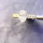 Oval Cut Diamond White Yellow Gold Sterling Silver Engagement Ring