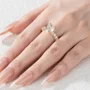 Oval Cut Diamond White Yellow Gold Sterling Silver Engagement Ring