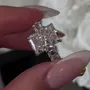 Radiant Cut Diamond White 925 Sterling Silver Hidden Halo Engagement Ring