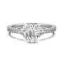 Heart Cut Diamond White Sterling Silver Heart Bow Engagement Ring