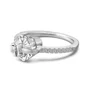 Heart Cut Diamond White Sterling Silver Heart Bow Engagement Ring