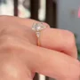 Pear Cut Diamond White 925 Sterling Yellow Gold 3-Stone Engagement Ring