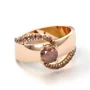 Round Cut Sterling Silver Bypass Engagement Ring Optional Stone/Metal Colors