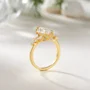 Marquise Cut Diamond White Sterling Silver Yellow Gold Engagement Ring