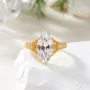 Marquise Cut Diamond White Sterling Silver Yellow Gold Engagement Ring