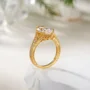 Marquise Cut Diamond White Sterling Silver Yellow Gold Engagement Ring