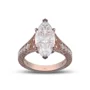 Marquise Cut Diamond White Sterling Silver Rose Gold Engagement Ring