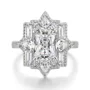 Cushion Cut Diamond White Sterling Silver Halo Engagement Ring