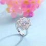 Cushion Cut Diamond White Sterling Silver Halo Engagement Ring