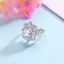 Cushion Cut Diamond White Sterling Silver Halo Engagement Ring