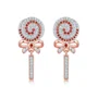 Round Cut Diamond White and Ruby Sterling Silver Drop Earrings with Lollipop and Bow Design