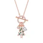 Pear Cut Diamond White Rose Gold Sterling Silver Christmas Tree Toggle Necklace
