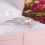 Round Cut Diamond White Classic 925 Sterling Silver Ring Set