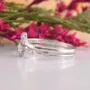 Round Cut Diamond White Classic 925 Sterling Silver Ring Set