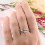 Round Cut Diamond White Classic 925 Sterling Silver Ring Set